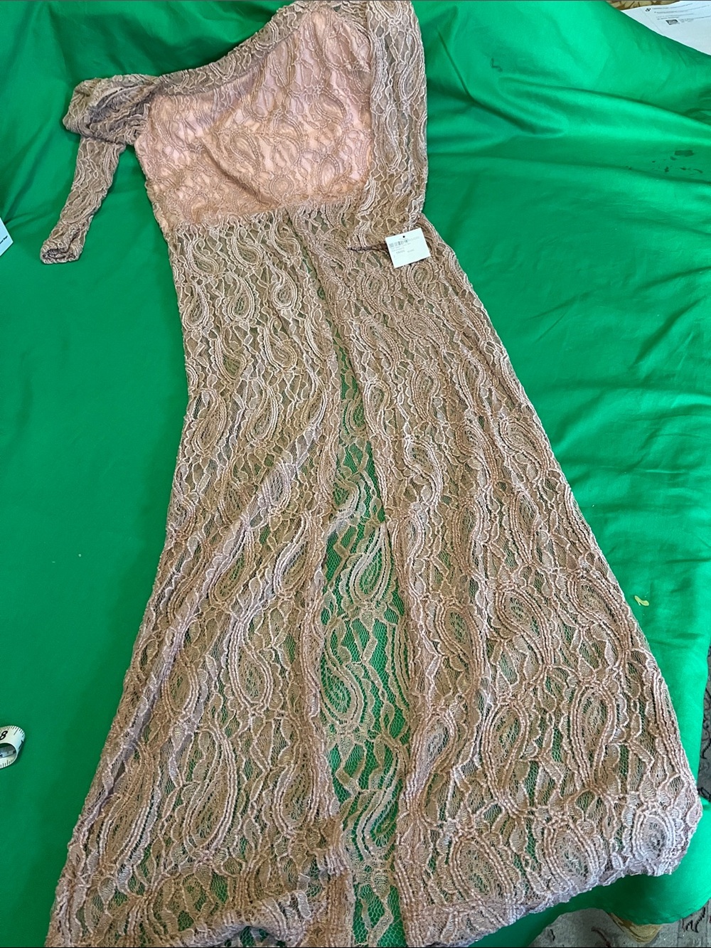 Asics Blush Lace One-Shoulder Maxi Dress
